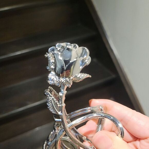 Brand New Top Fashion Silver Rose Hair Clip - Picture 3 of 9